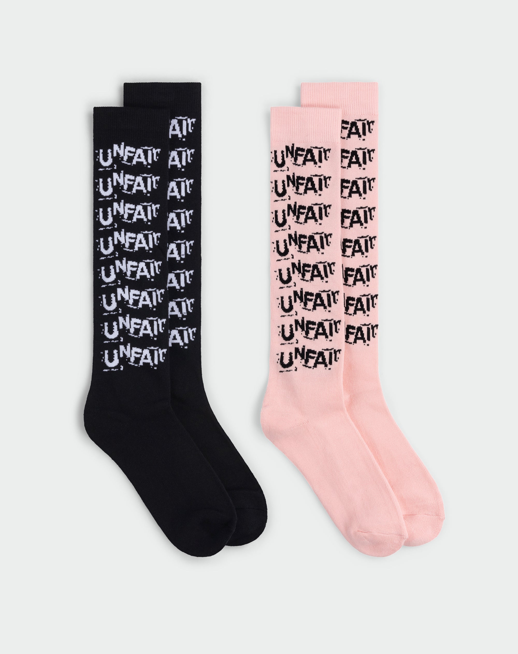 Stack Logo Knee Socks 2-Pack (Black/Pink)