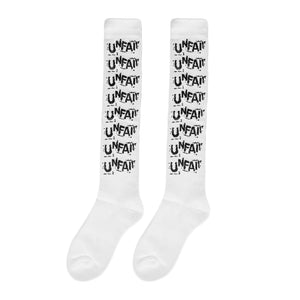 Stack Logo Knee Socks (White)