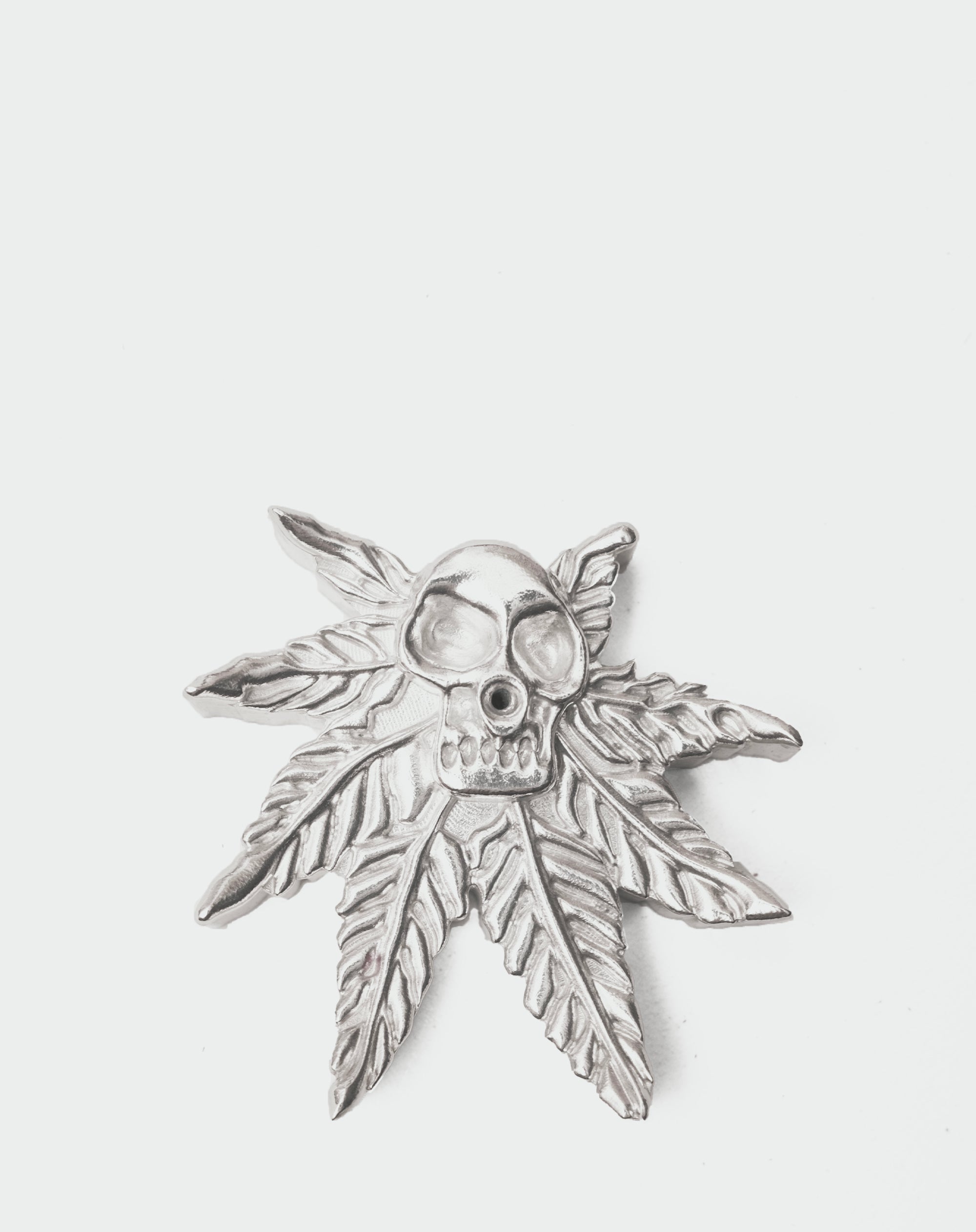 925 Silver Incense Holder (Stoner Skull)